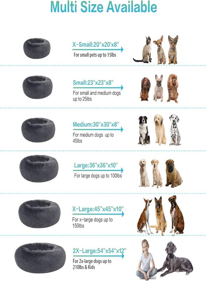 PAWSOME Plush Calming Dog Beds, Donut Dog Bed for Small Dogs, Medium, Large & X-Large, Comfy Cuddler Dog Bed and Cat Bed in Faux Fur (Black, XXL) - Image 3
